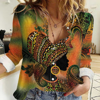 Black Women Women Casual Shirt Afro Latina Queen - Wonder Print Shop