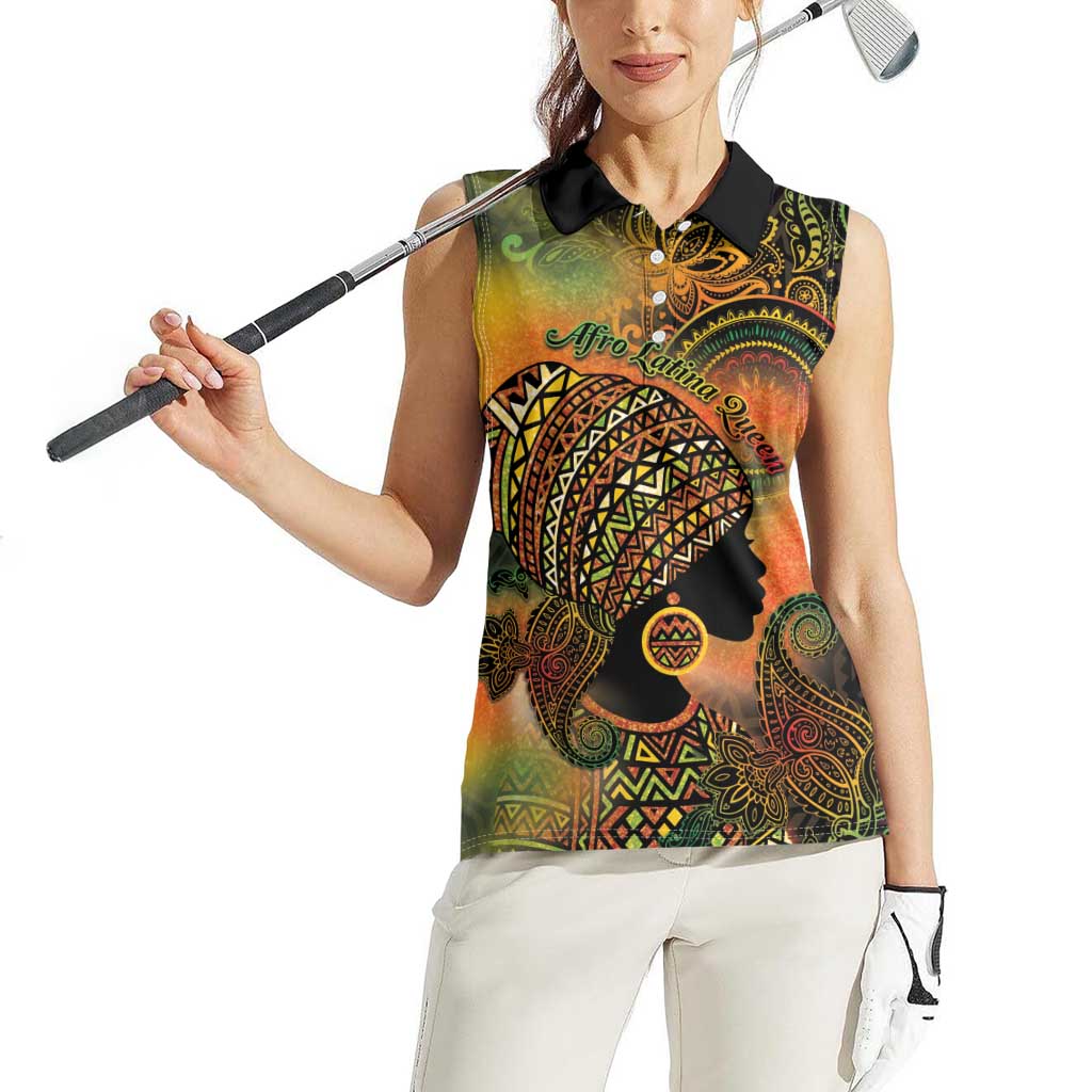 Black Women Women Sleeveless Polo Shirt Afro Latina Queen - Wonder Print Shop