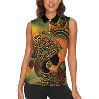 Black Women Women Sleeveless Polo Shirt Afro Latina Queen - Wonder Print Shop