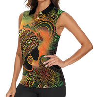 Black Women Women Sleeveless Polo Shirt Afro Latina Queen - Wonder Print Shop