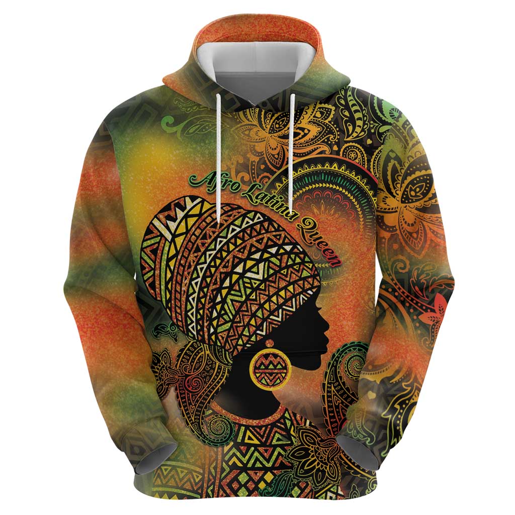 Black Women Zip Hoodie Afro Latina Queen - Wonder Print Shop