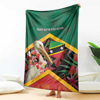 Saint Kitts and Nevis Blanket Pelican With Poinciana Flowers - Wonder Print Shop