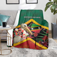 Saint Kitts and Nevis Blanket Pelican With Poinciana Flowers - Wonder Print Shop