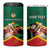 Personalized Saint Kitts and Nevis 4 in 1 Can Cooler Tumbler Pelican With Poinciana Flowers - Wonder Print Shop