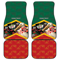 Saint Kitts and Nevis Car Mats Pelican With Poinciana Flowers - Wonder Print Shop