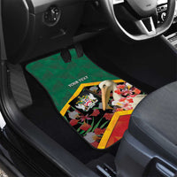 Saint Kitts and Nevis Car Mats Pelican With Poinciana Flowers - Wonder Print Shop