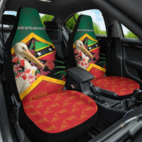 Saint Kitts and Nevis Car Seat Cover Pelican With Poinciana Flowers - Wonder Print Shop