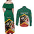 Personalized Saint Kitts and Nevis Couples Matching Off Shoulder Maxi Dress and Long Sleeve Button Shirt Pelican With Poinciana Flowers - Wonder Print Shop
