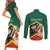 Personalized Saint Kitts and Nevis Couples Matching Short Sleeve Bodycon Dress and Long Sleeve Button Shirt Pelican With Poinciana Flowers - Wonder Print Shop