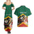 Personalized Saint Kitts and Nevis Couples Matching Summer Maxi Dress and Hawaiian Shirt Pelican With Poinciana Flowers - Wonder Print Shop