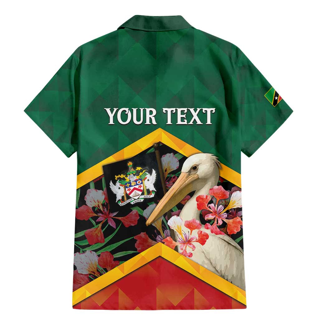 Personalized Saint Kitts and Nevis Family Matching Mermaid Dress and Hawaiian Shirt Pelican With Poinciana Flowers - Wonder Print Shop