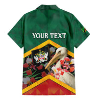 Personalized Saint Kitts and Nevis Family Matching Mermaid Dress and Hawaiian Shirt Pelican With Poinciana Flowers - Wonder Print Shop