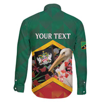 Personalized Saint Kitts and Nevis Family Matching Mermaid Dress and Hawaiian Shirt Pelican With Poinciana Flowers - Wonder Print Shop