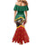 Personalized Saint Kitts and Nevis Family Matching Mermaid Dress and Hawaiian Shirt Pelican With Poinciana Flowers - Wonder Print Shop