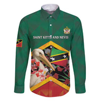 Personalized Saint Kitts and Nevis Family Matching Puletasi and Hawaiian Shirt Pelican With Poinciana Flowers - Wonder Print Shop