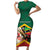 Personalized Saint Kitts and Nevis Family Matching Short Sleeve Bodycon Dress and Hawaiian Shirt Pelican With Poinciana Flowers - Wonder Print Shop