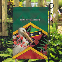 Saint Kitts and Nevis Garden Flag Pelican With Poinciana Flowers - Wonder Print Shop
