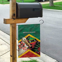 Saint Kitts and Nevis Garden Flag Pelican With Poinciana Flowers - Wonder Print Shop