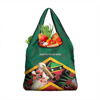Saint Kitts and Nevis Grocery Bag Pelican With Poinciana Flowers - Wonder Print Shop