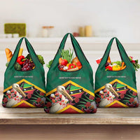 Saint Kitts and Nevis Grocery Bag Pelican With Poinciana Flowers - Wonder Print Shop