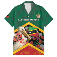Personalized Saint Kitts and Nevis Hawaiian Shirt Pelican With Poinciana Flowers - Wonder Print Shop