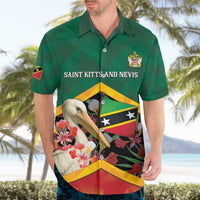 Personalized Saint Kitts and Nevis Hawaiian Shirt Pelican With Poinciana Flowers - Wonder Print Shop