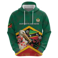 Personalized Saint Kitts and Nevis Hoodie Pelican With Poinciana Flowers - Wonder Print Shop
