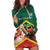 Personalized Saint Kitts and Nevis Hoodie Dress Pelican With Poinciana Flowers - Wonder Print Shop