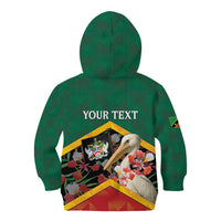 Personalized Saint Kitts and Nevis Kid Hoodie Pelican With Poinciana Flowers - Wonder Print Shop