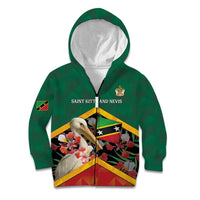 Personalized Saint Kitts and Nevis Kid Hoodie Pelican With Poinciana Flowers - Wonder Print Shop