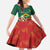 Personalized Saint Kitts and Nevis Kid Short Sleeve Dress Pelican With Poinciana Flowers - Wonder Print Shop