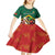 Personalized Saint Kitts and Nevis Kid Short Sleeve Dress Pelican With Poinciana Flowers - Wonder Print Shop