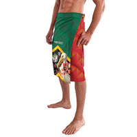 Personalized Saint Kitts and Nevis Lavalava Pelican With Poinciana Flowers - Wonder Print Shop