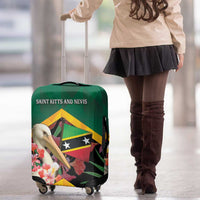 Saint Kitts and Nevis Luggage Cover Pelican With Poinciana Flowers - Wonder Print Shop