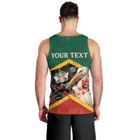 Personalized Saint Kitts and Nevis Men Tank Top Pelican With Poinciana Flowers - Wonder Print Shop