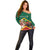 Personalized Saint Kitts and Nevis Off Shoulder Sweater Pelican With Poinciana Flowers - Wonder Print Shop