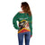 Personalized Saint Kitts and Nevis Off Shoulder Sweater Pelican With Poinciana Flowers - Wonder Print Shop