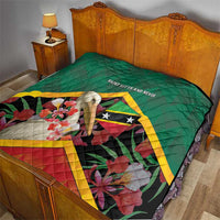 Saint Kitts and Nevis Quilt Pelican With Poinciana Flowers - Wonder Print Shop