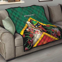 Saint Kitts and Nevis Quilt Pelican With Poinciana Flowers - Wonder Print Shop