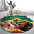 Saint Kitts and Nevis Round Carpet Pelican With Poinciana Flowers - Wonder Print Shop