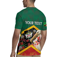 Personalized Saint Kitts and Nevis Rugby Jersey Pelican With Poinciana Flowers - Wonder Print Shop