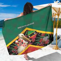 Saint Kitts and Nevis Sarong Pelican With Poinciana Flowers - Wonder Print Shop