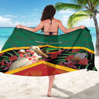 Saint Kitts and Nevis Sarong Pelican With Poinciana Flowers - Wonder Print Shop