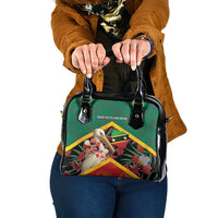 Saint Kitts and Nevis Shoulder Handbag Pelican With Poinciana Flowers - Wonder Print Shop