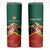 Personalized Saint Kitts and Nevis Skinny Tumbler Pelican With Poinciana Flowers - Wonder Print Shop