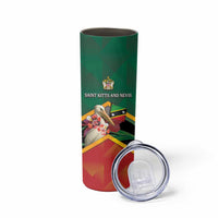 Personalized Saint Kitts and Nevis Skinny Tumbler Pelican With Poinciana Flowers - Wonder Print Shop