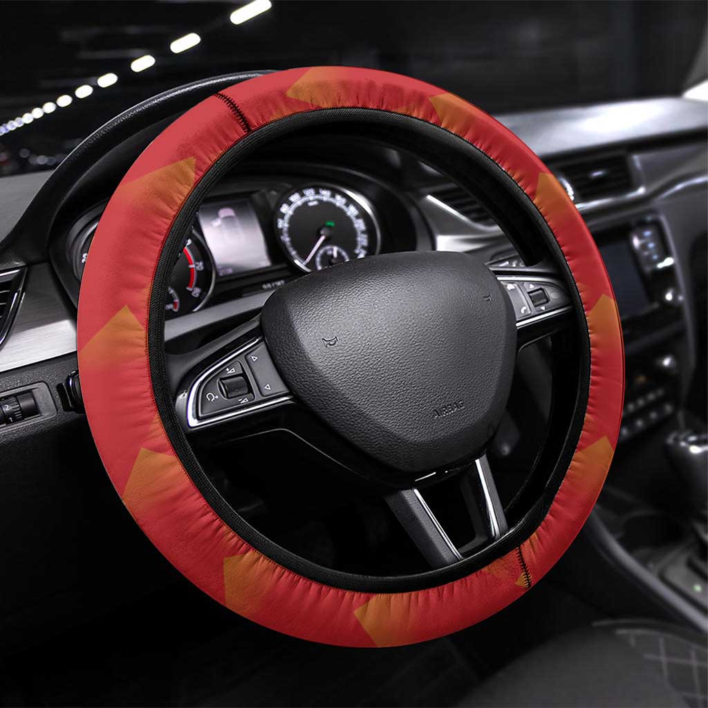 Saint Kitts and Nevis Steering Wheel Cover Pelican With Poinciana Flowers - Wonder Print Shop