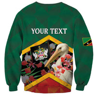 Personalized Saint Kitts and Nevis Sweatshirt Pelican With Poinciana Flowers - Wonder Print Shop