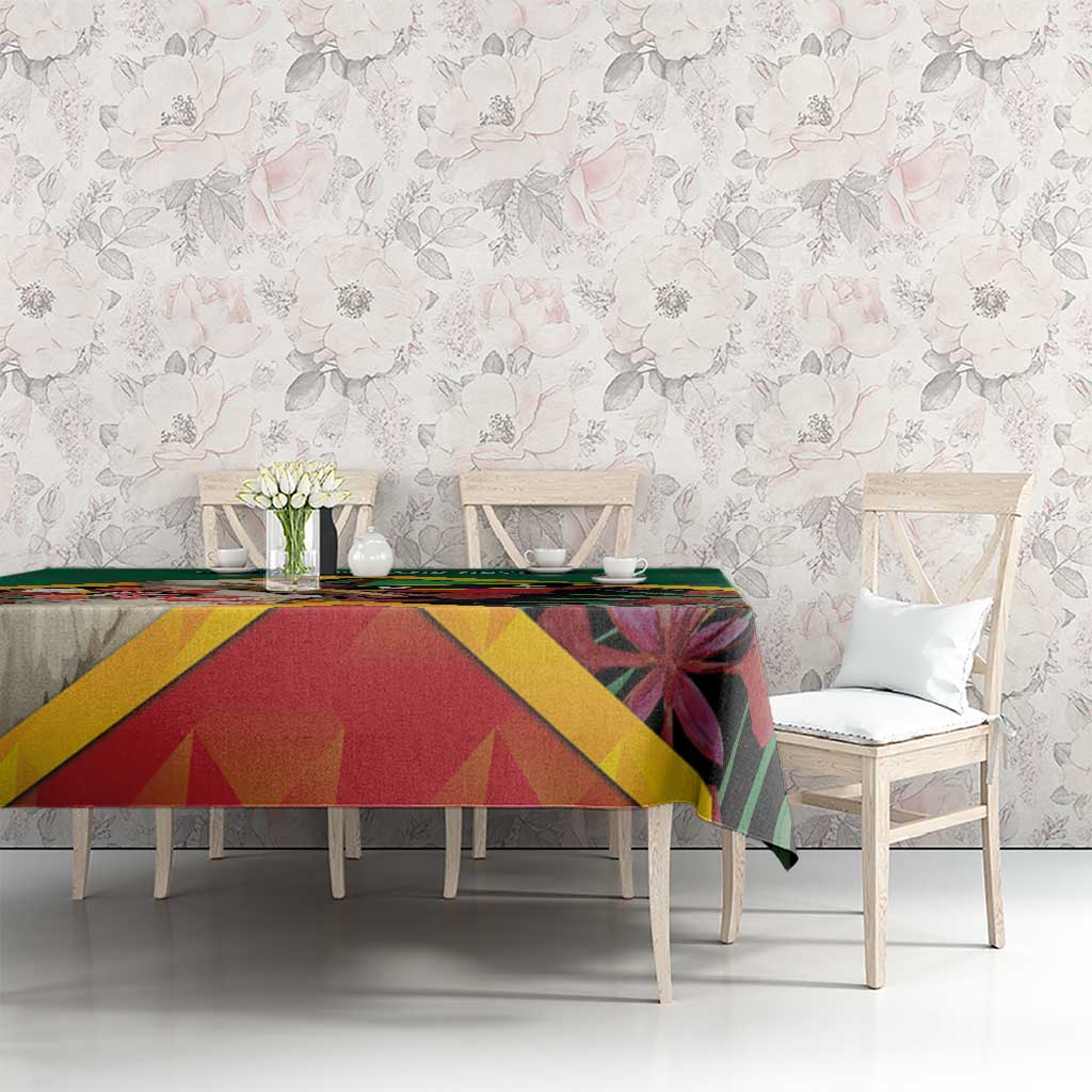 Saint Kitts and Nevis Tablecloth Pelican With Poinciana Flowers - Wonder Print Shop