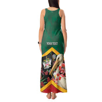 Personalized Saint Kitts and Nevis Tank Maxi Dress Pelican With Poinciana Flowers - Wonder Print Shop